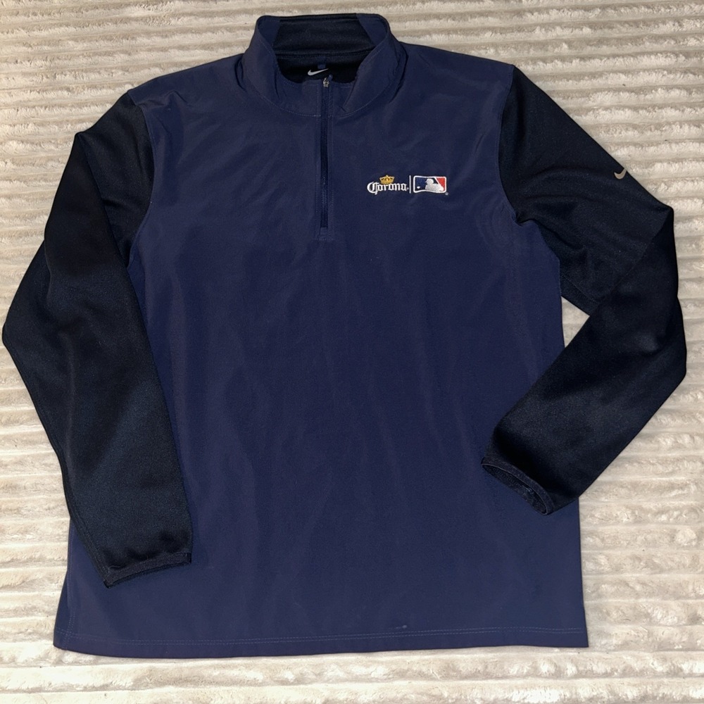 Classic MLB Genuine 1/4 Zip Pullover Athletic Sweater Corona Sz Large Rare